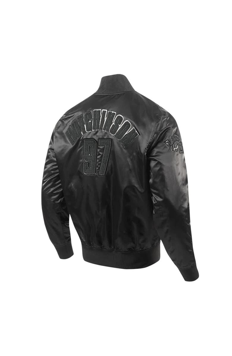 PRO STANDARD Men's Pro Standard Aidan Hutchinson Black Detroit Lions Player Full-Snap Jacket, Alternate, color, Black
