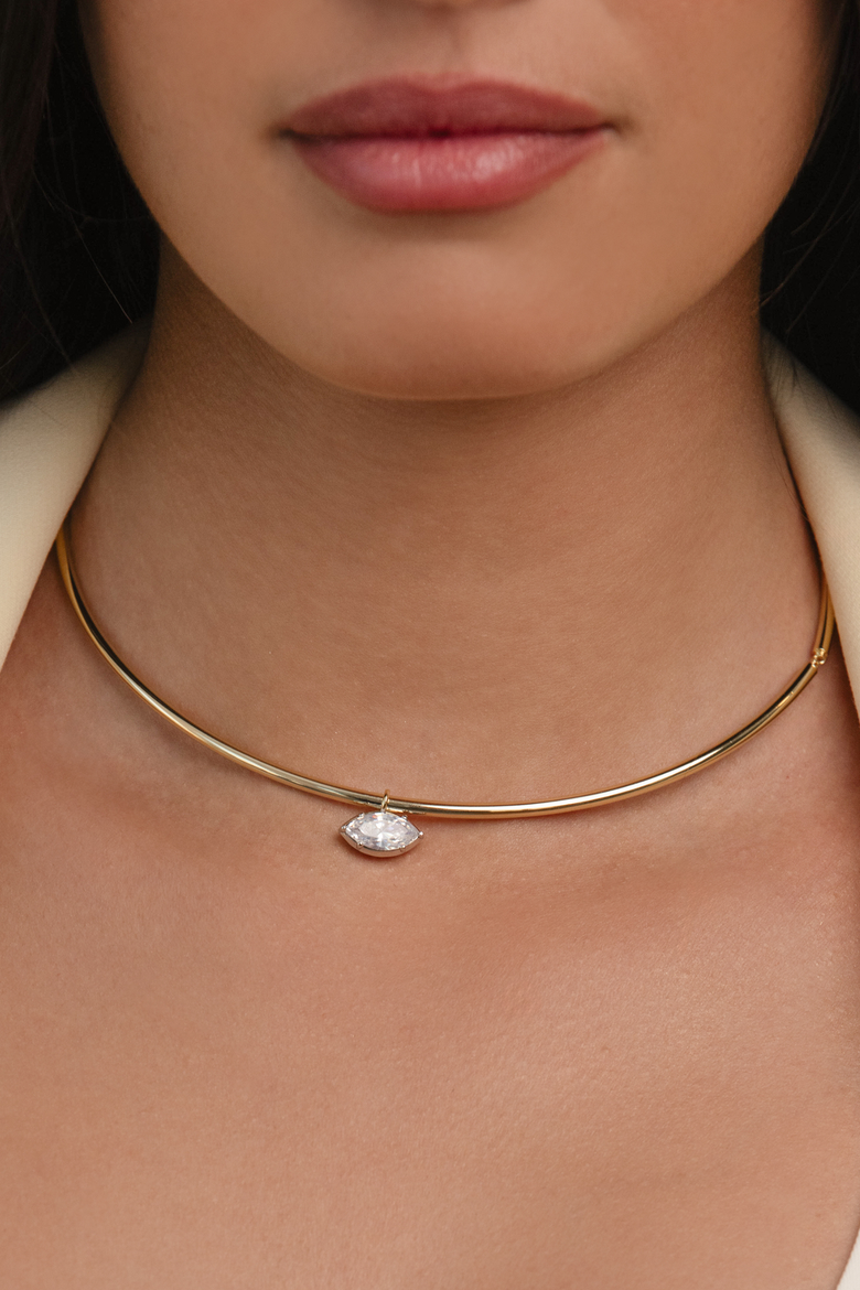 Tudor Collar Necklace, Alternate, color, Gold