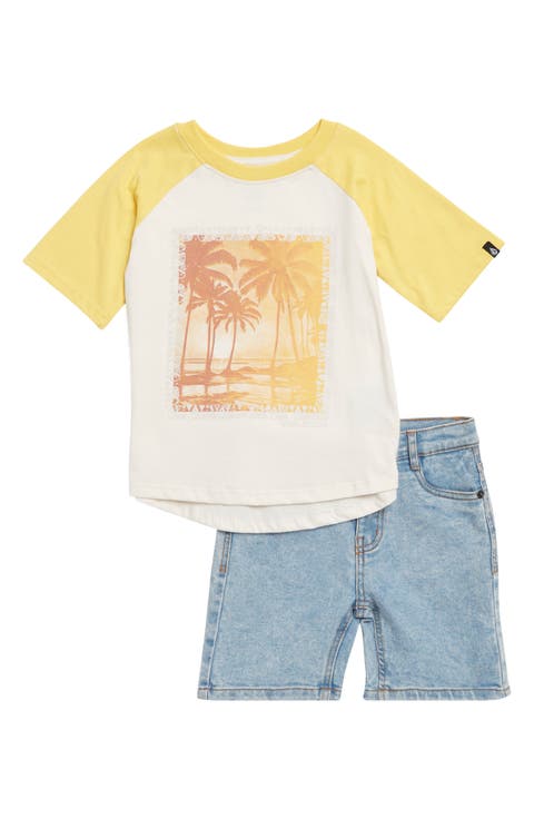 Kids' Raglan T-Shirt & Denim Shorts (Toddler)