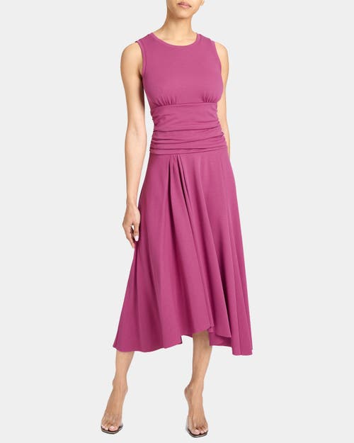 Santorelli Josie Sleeveless Midi Dress In Cotton Blend In Purple