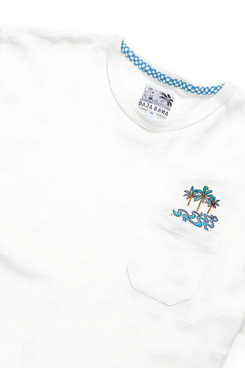 Baja Llama Palmy Waves In White