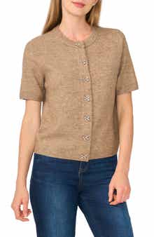 Bow Accent Short Sleeve Cardigan