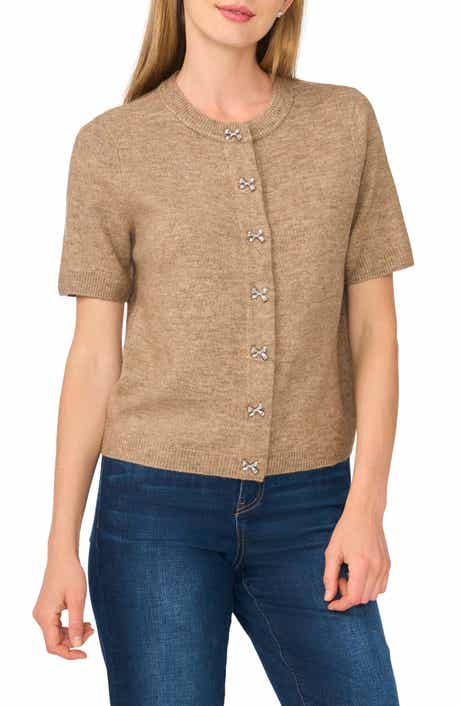 Bow Accent Short Sleeve Cardigan