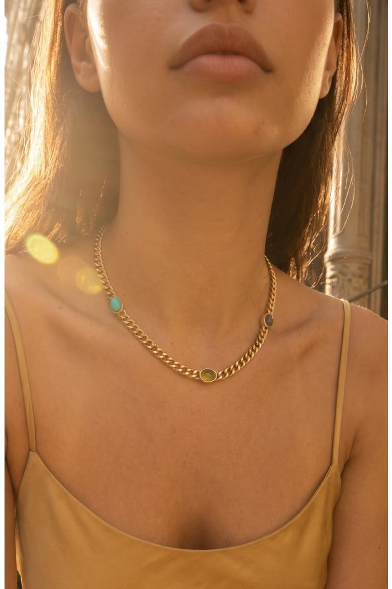 Heiress Necklace, Alternate, color, Moonstone, & Turquoise