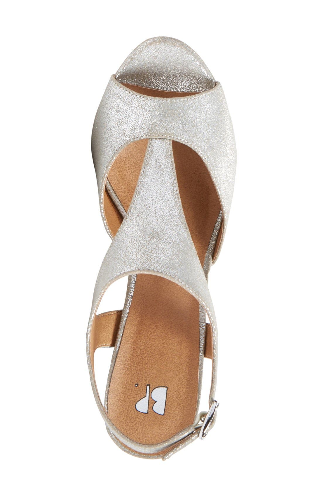 'Springs' Wedge Sandal, Alternate, color, SILVER CRACKLE FAUX LEATHER