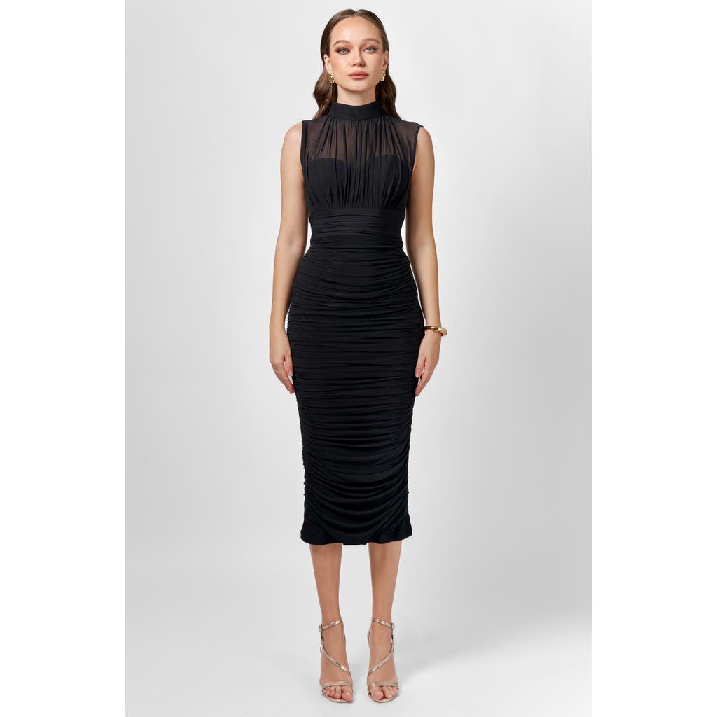 Bariano Elisha High Neck Midi In Black