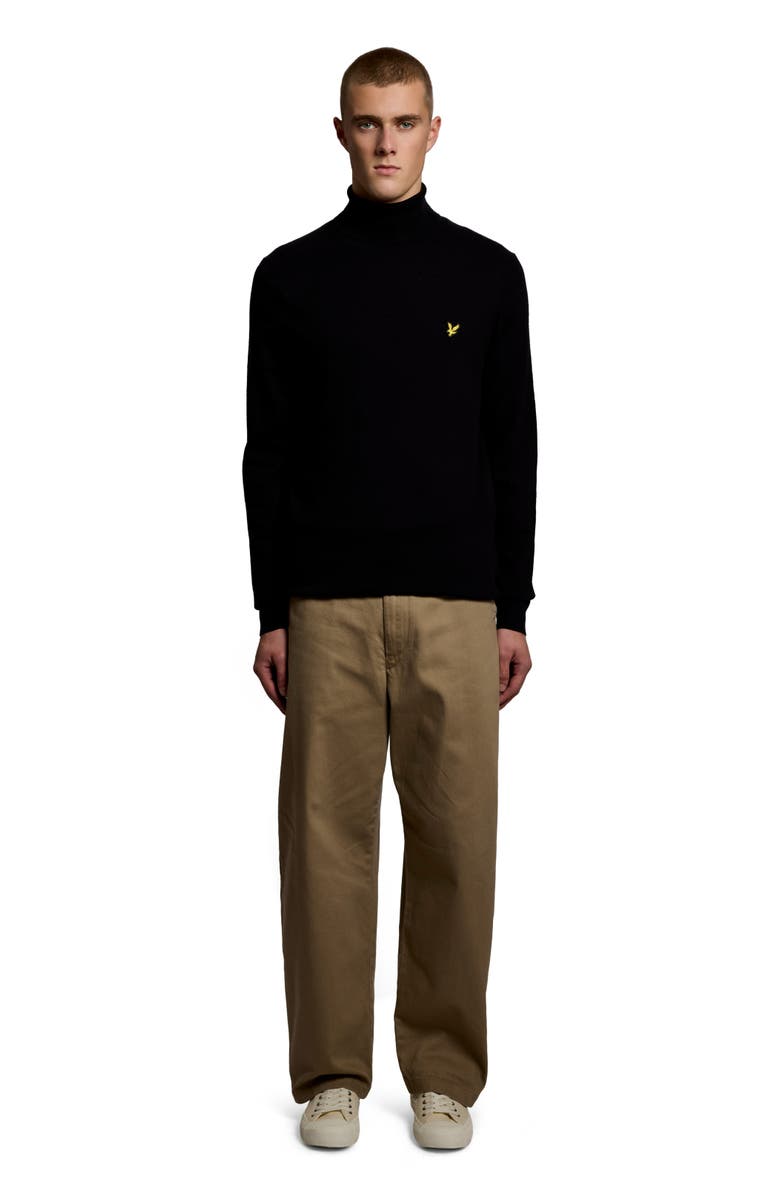 Lyle & Scott Cotton Merino Turtleneck Sweater, Main, color, Jet Black