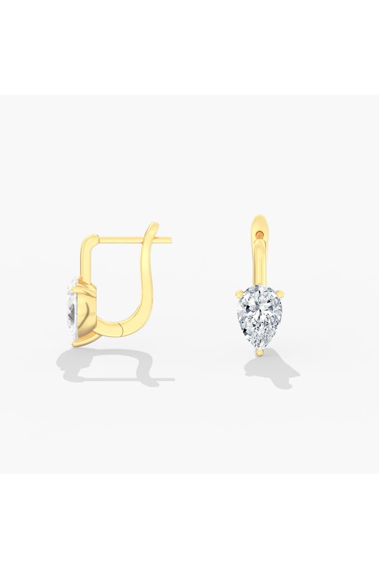 Reverse Pear Jumbo Lab Diamond Huggie in 14K Gold, Alternate, color, Yellow Gold
