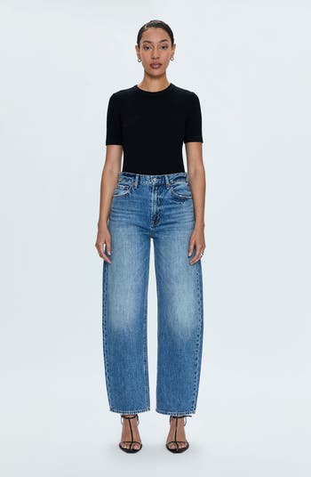 Wes Rhinestone High Waist Barrel Jeans