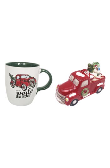 Spectrum Jingle Holiday Stoneware Mug & Ornament Set In Multi