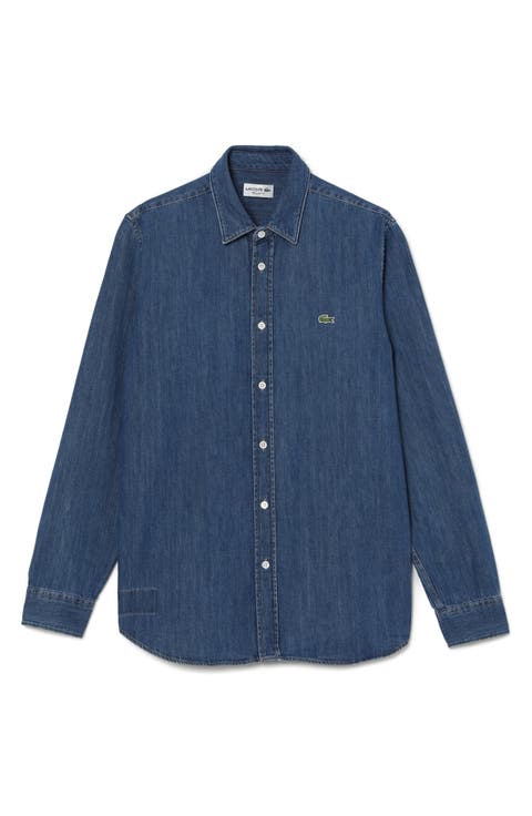 Regular Fit Denim Button-Up Shirt