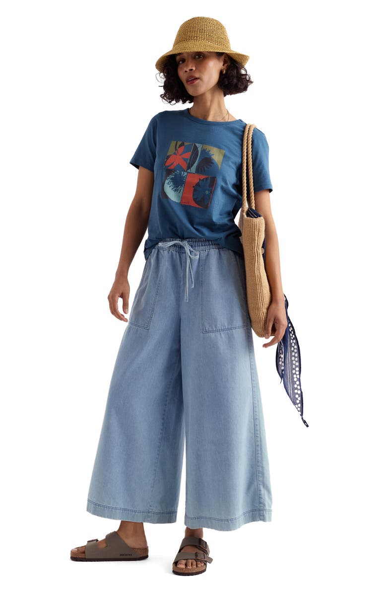Seasalt Cornwall Printing Ink Organic Cotton Graphic T-Shirt, Alternate, color, Spliced Shapes Dusk