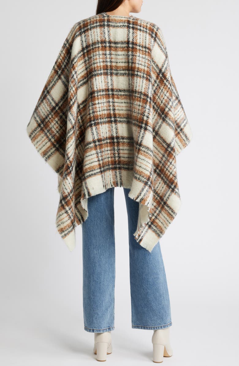 Treasure & Bond Plaid Fringed Ruana, Alternate, color, 