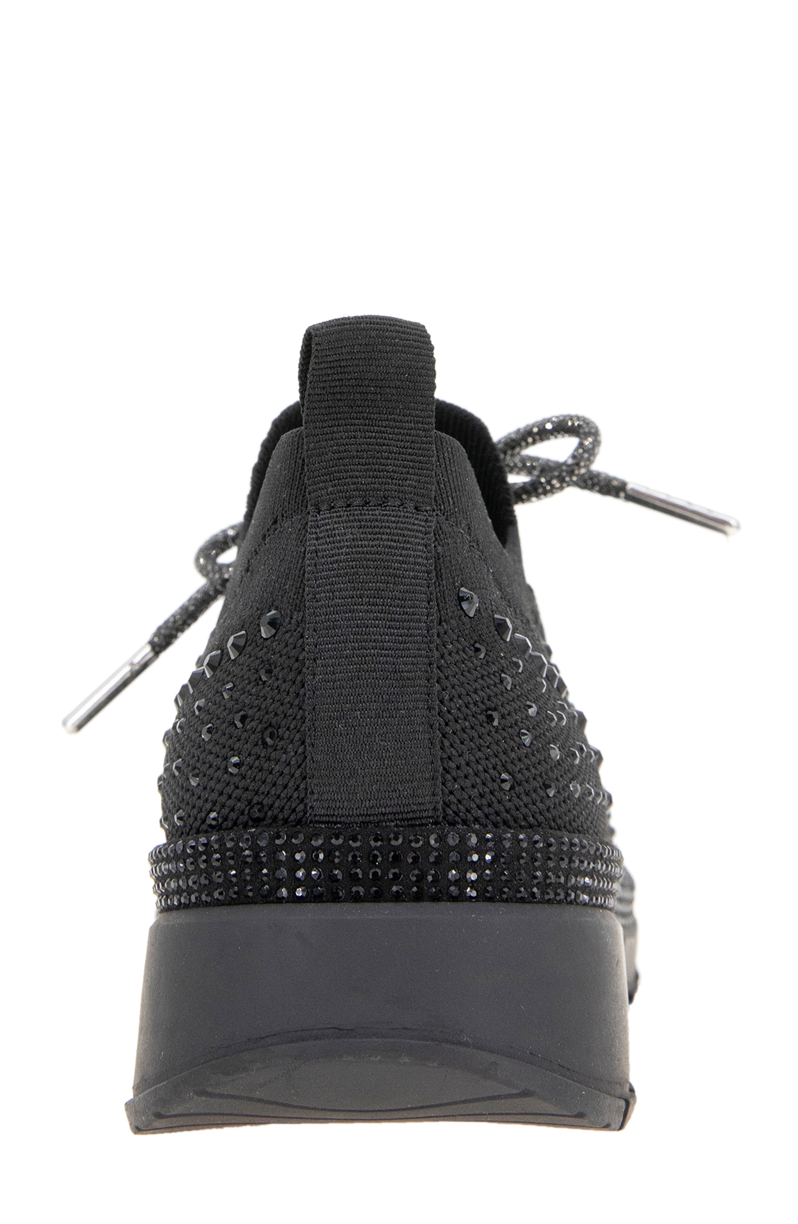 Reaction Kenneth Cole Kacey Rhinestone Knit Sneaker, Alternate, color, Black Knit