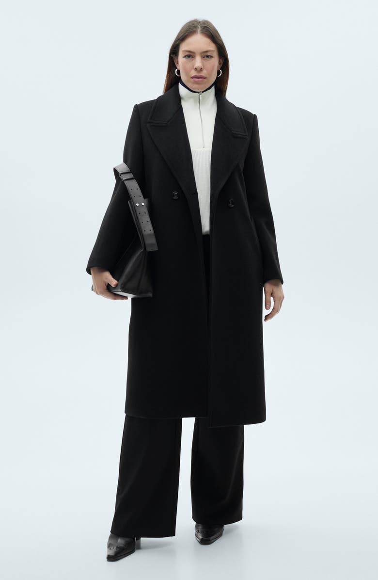 MANGO Lapels Double Breasted Coat, Alternate, color, 