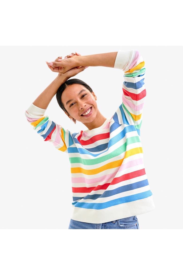 Women's Fit 24/7 Sweatshirt In Stripe, Alternate, color, Ivory Candy Stripe