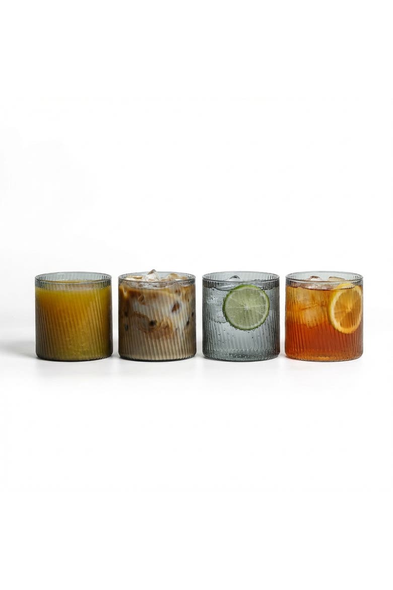 Haven Glassware 4-Piece Set, Borosilicate Glass, Main, color, Grey