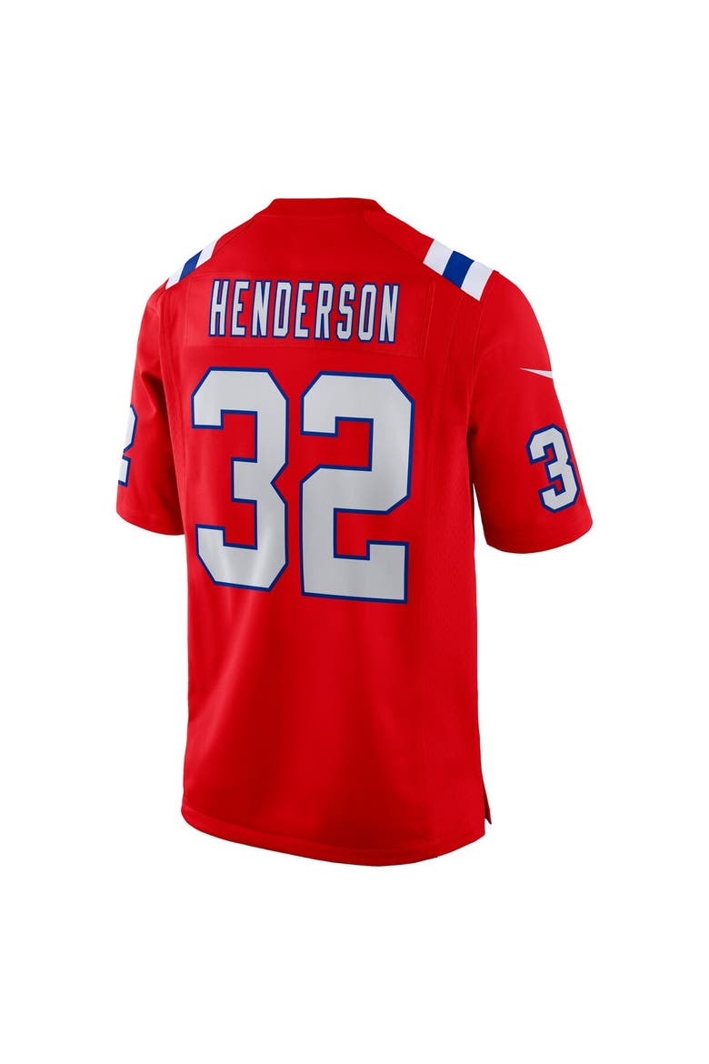 Men's Nike TreVeyon Henderson Red New England Patriots Alternate Game Player Jersey, Alternate, color, Red