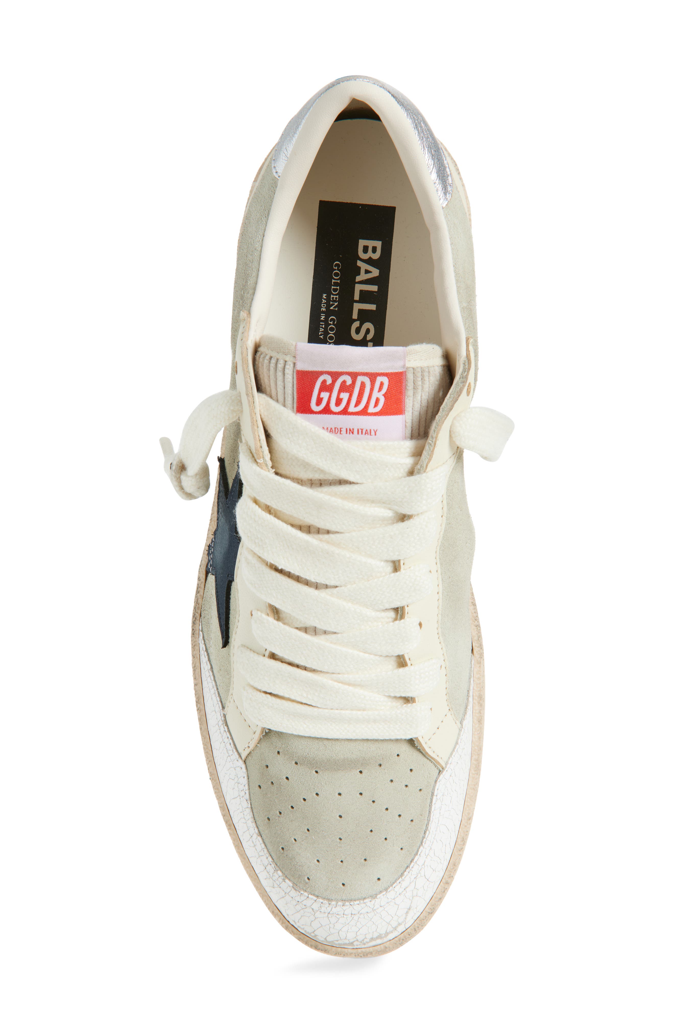 Golden Goose Ball Star Low Top Sneaker, Alternate, color, Grey/White/Beige/Navy