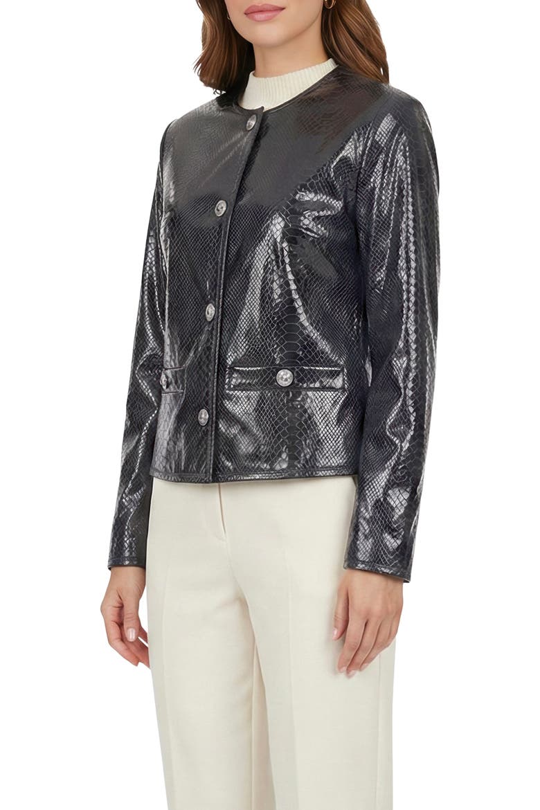 Genuine Metis Suede Pythn Printed Jacket, Alternate, color, ANTHRACITE