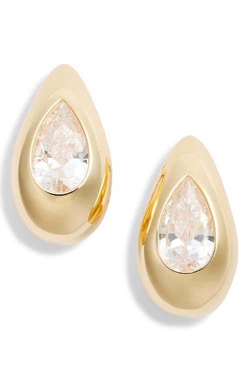 Nordstrom Cubic Zirconia Teardrop Earrings In Clear- Gold