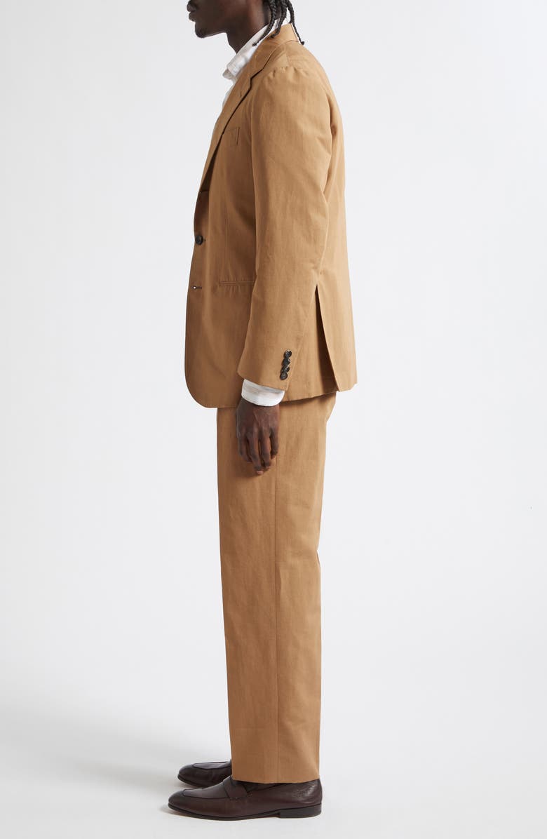 J. Mueser Waverly Tapered Sueded Cotton & Linen Suit, Alternate, color, Tan