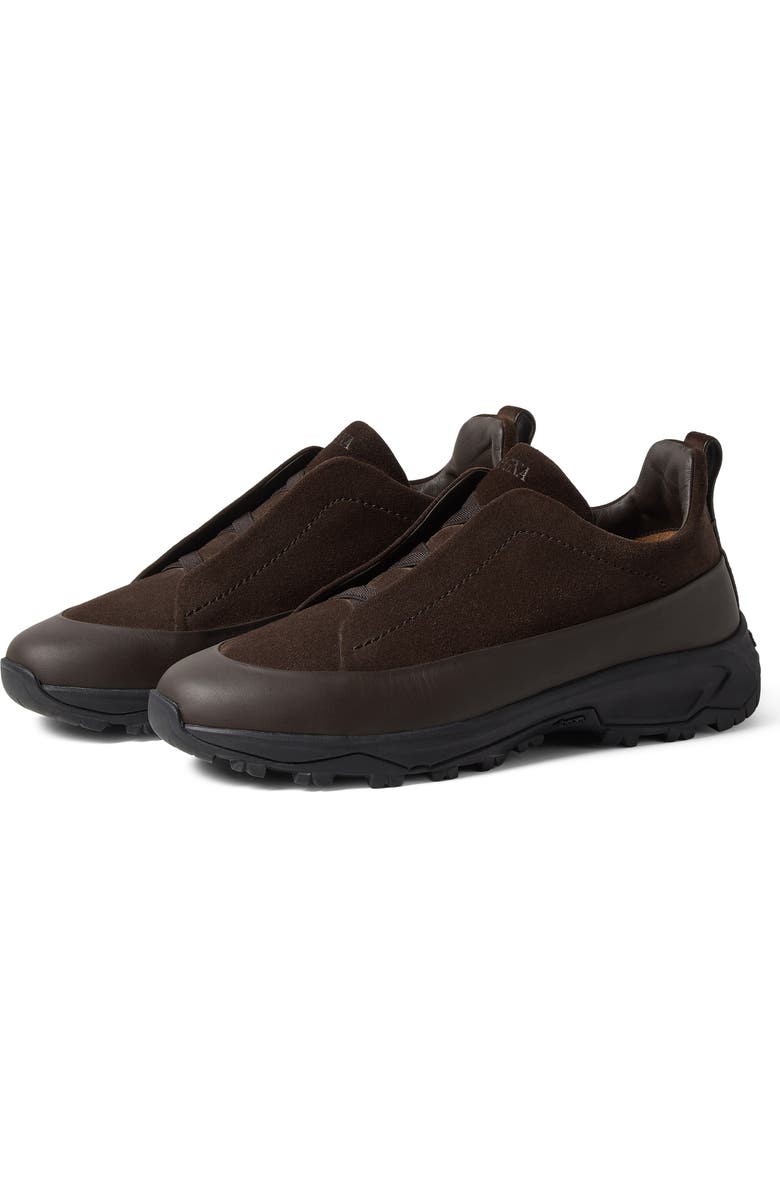 ZEGNA Triple Stitch<sup>™</sup> Monte Sneaker, Main, color, Dark Brown