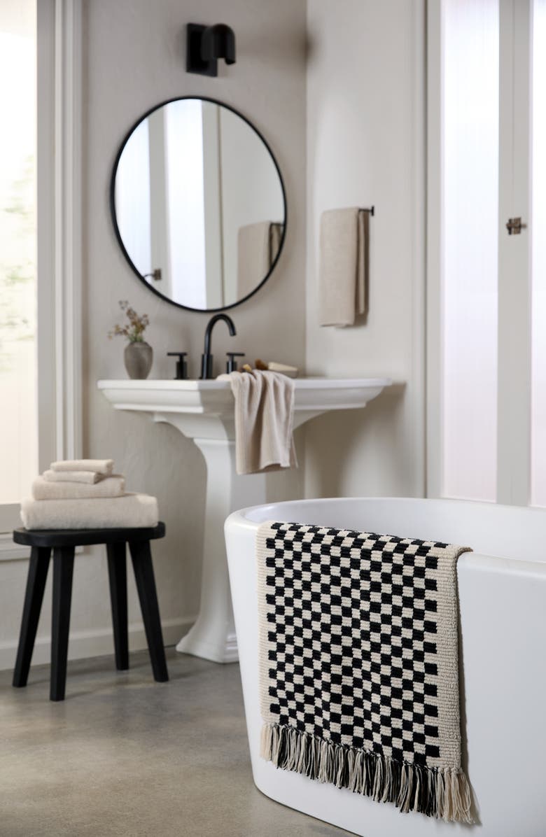 Parachute Check Organic Cotton Bath Mat, Alternate, color, 