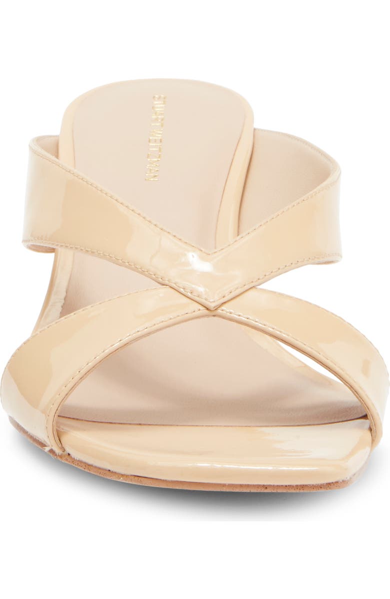 Stuart Weitzman Miami Wedge Slide Sandal, Alternate, color, Golden Beige