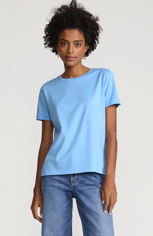 Shop Lands' End Relaxed Supima Cotton Crew Neck T-shirt In Bermuda Blue