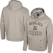 COLOSSEUM Men's Colosseum Oatmeal Nebraska Huskers Big & Tall Operation Hat Trick Battalion Hoodie Sweatshirt
