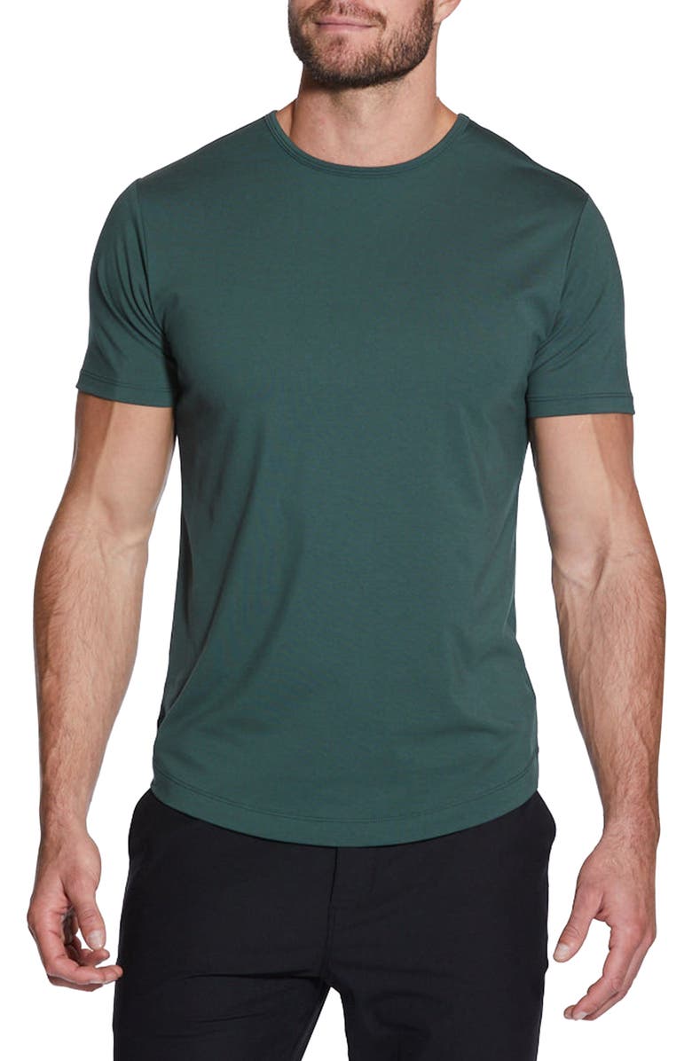 Cuts AO Curve Hem Cotton Blend T-Shirt, Main, color, Bonsai