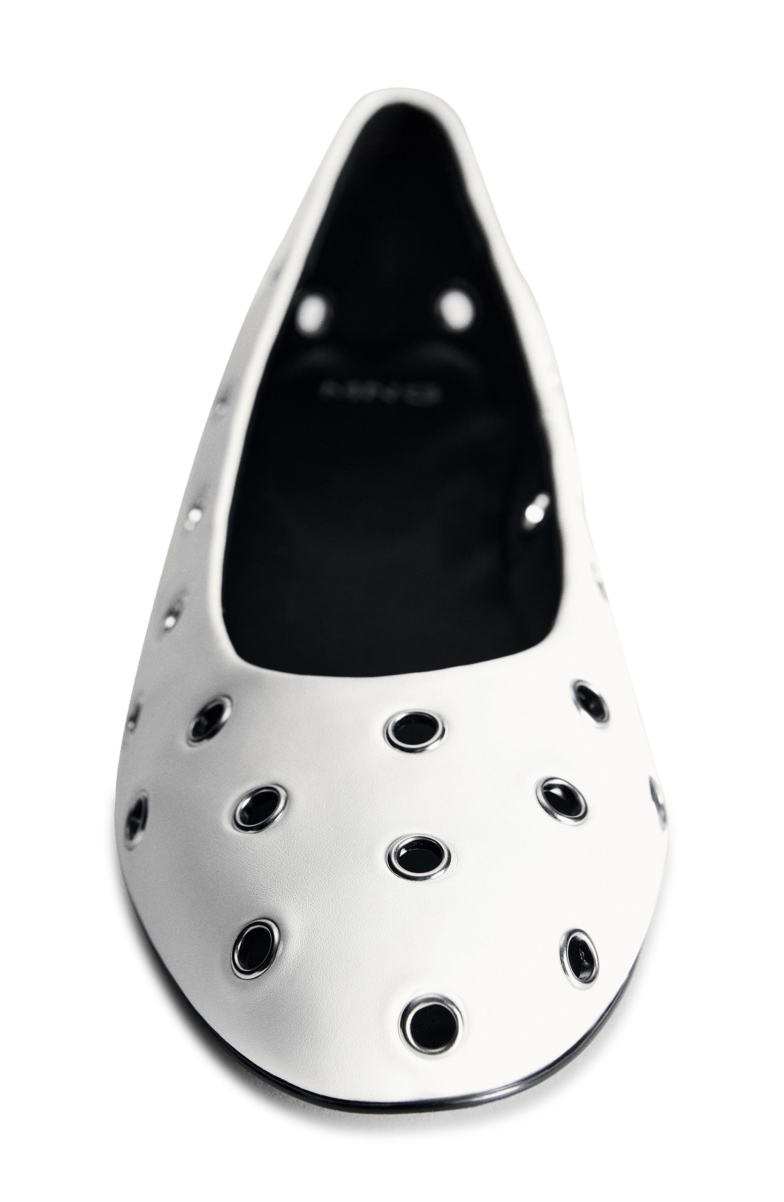 Grommet Ballet Flat, Alternate, color, WHITE