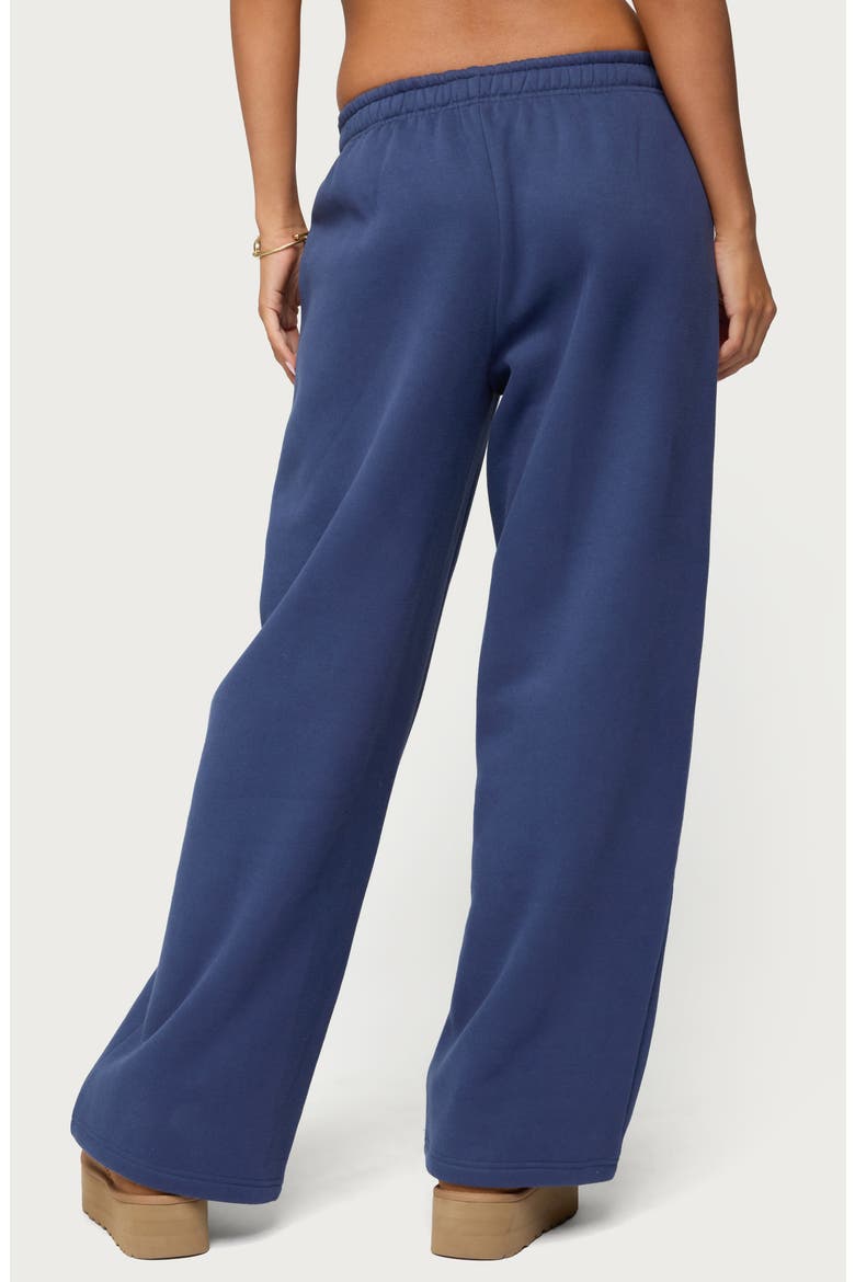 Totally Edikted Fleece Logo Sweatpants, Alternate, color, NAVY