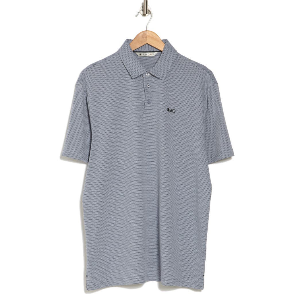 Black Clover Tanner Stretch Cotton Polo In Midnight Navy Clover Silver