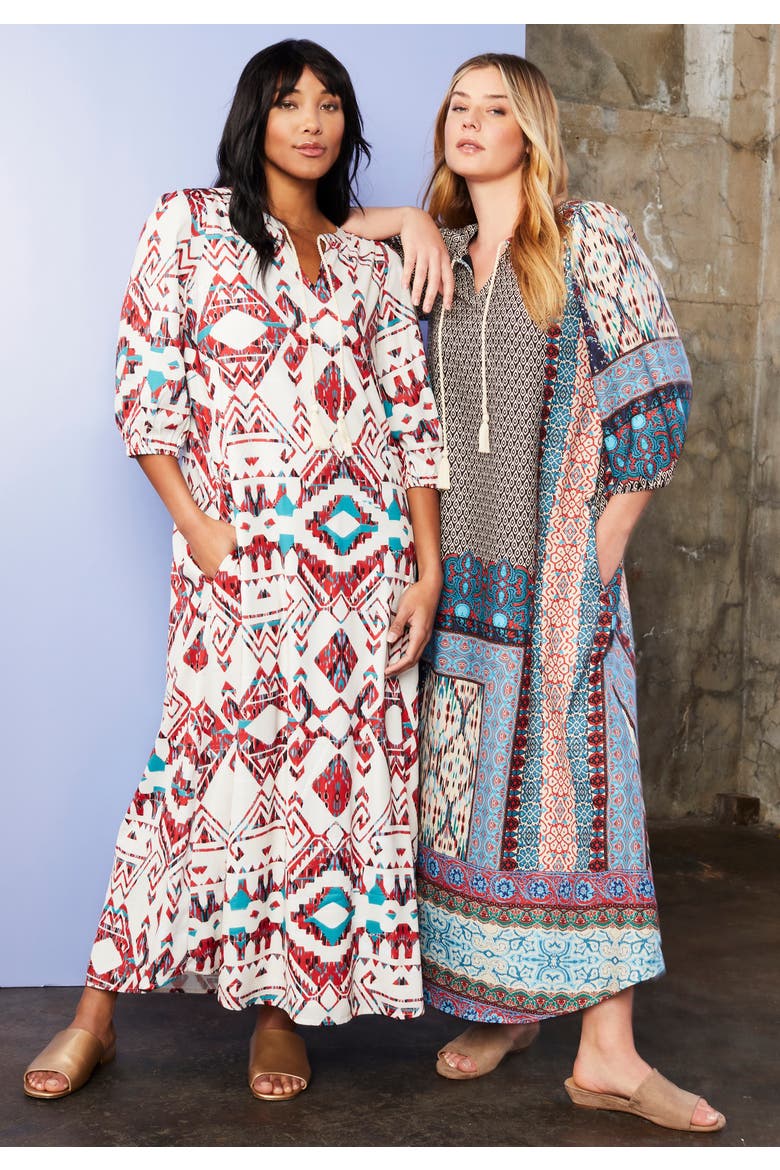 Boho Maxi Dress, Alternate, color, MULTI BOHO PATCHWORK
