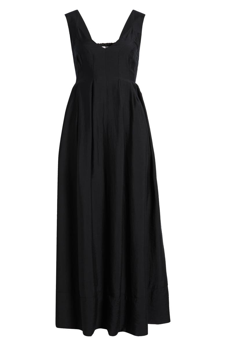 Chelsea28 Pleated Maxi Sundress, Alternate, color, Black