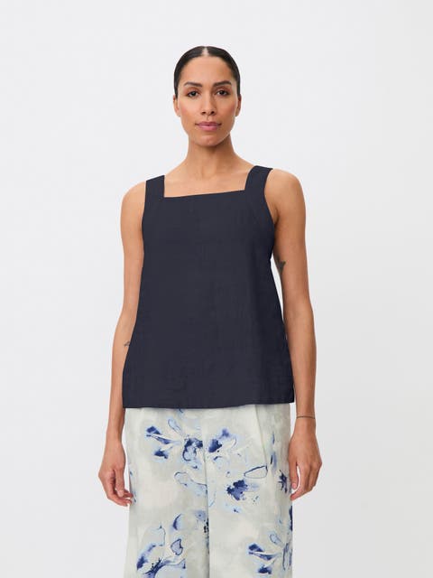 Madisa Linen Square Neck Top