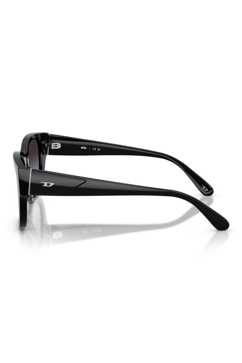 56mm Square Sunglasses, Alternate, color, SHINY BLACK / GREY GRADIENT