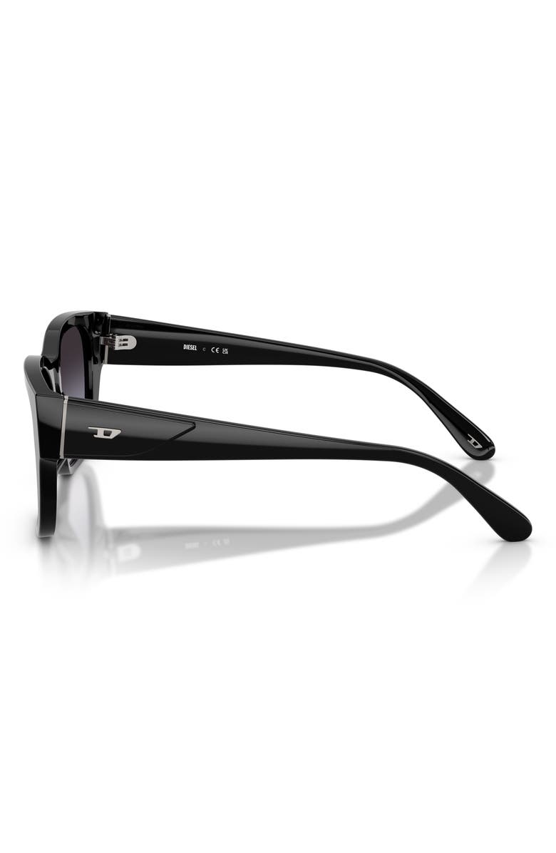 DIESEL<sup>®</sup> 56mm Square Sunglasses, Alternate, color, Shiny Black / Grey Gradient