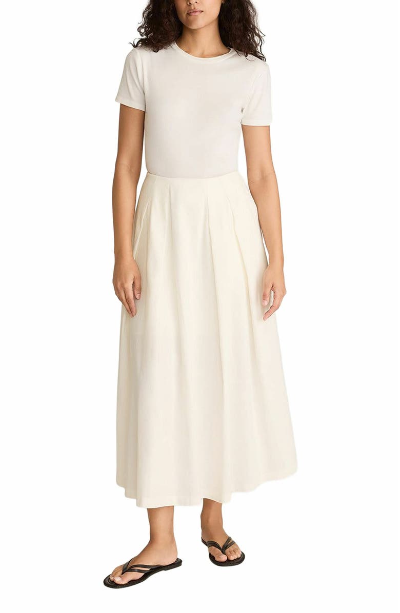 Rebecca Taylor Linen Cotton Ottoman Skirt, Main, color, Off White
