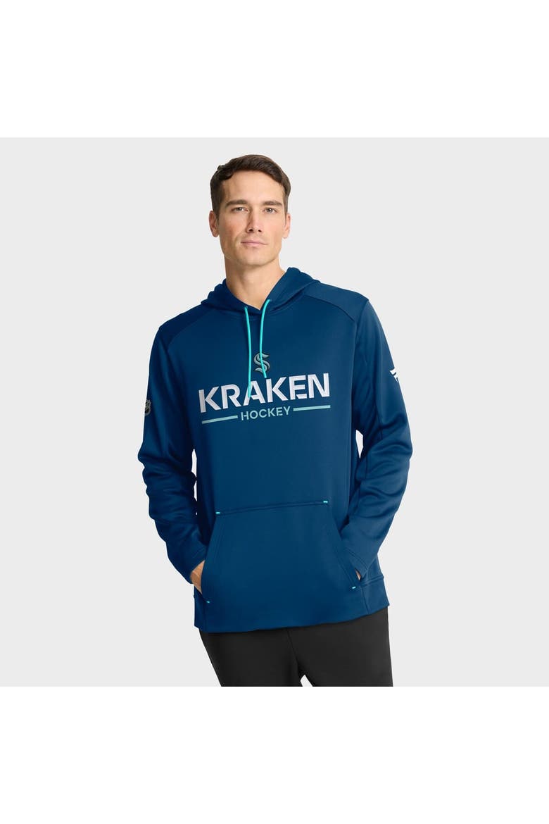 Men's Fanatics Deep Sea Blue Seattle Kraken Authentic Pro Rink Hoodie, Main, color, Blue