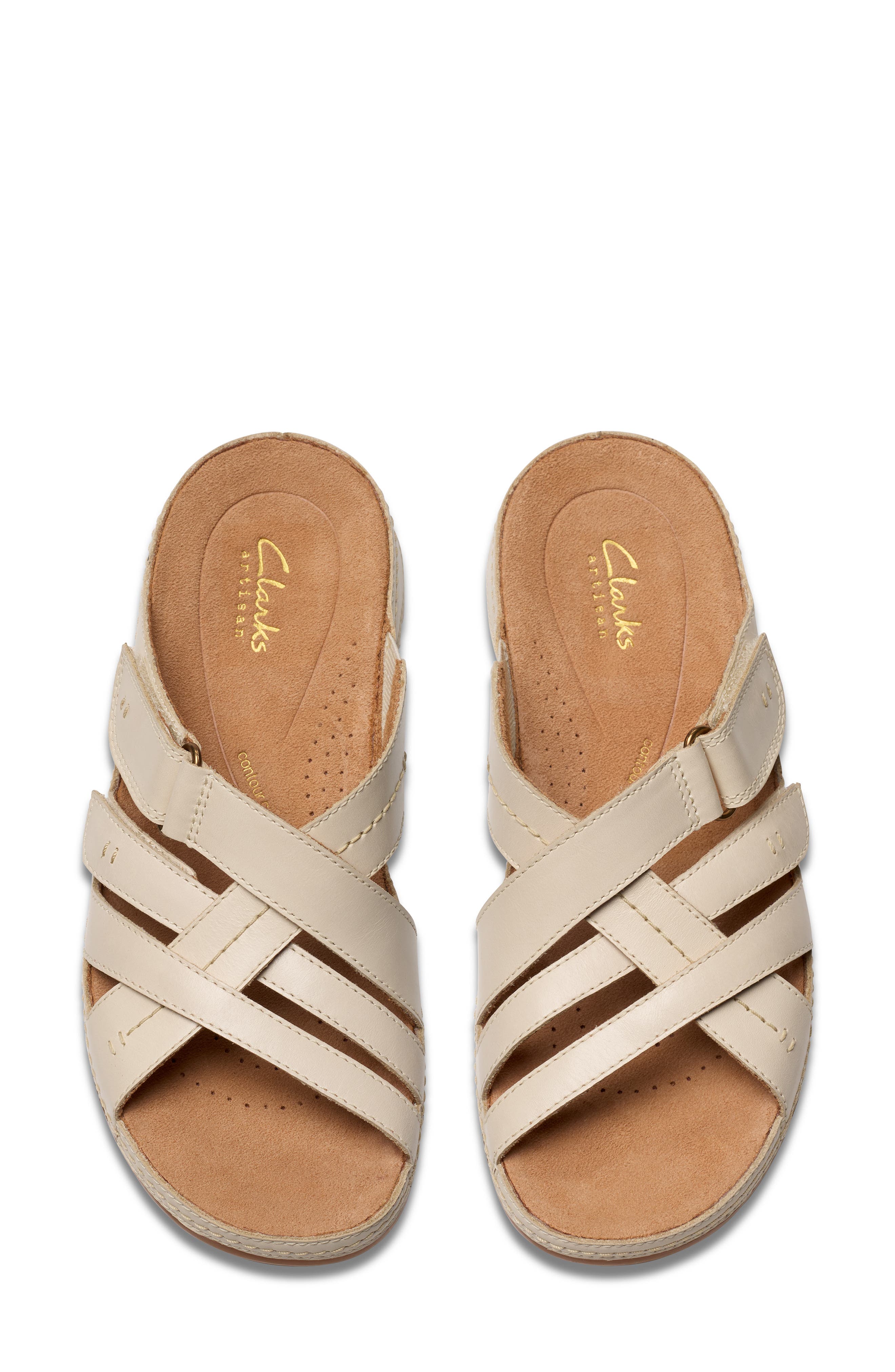 Cecily Slide Sandal, Alternate, color, CREAM LEATHER