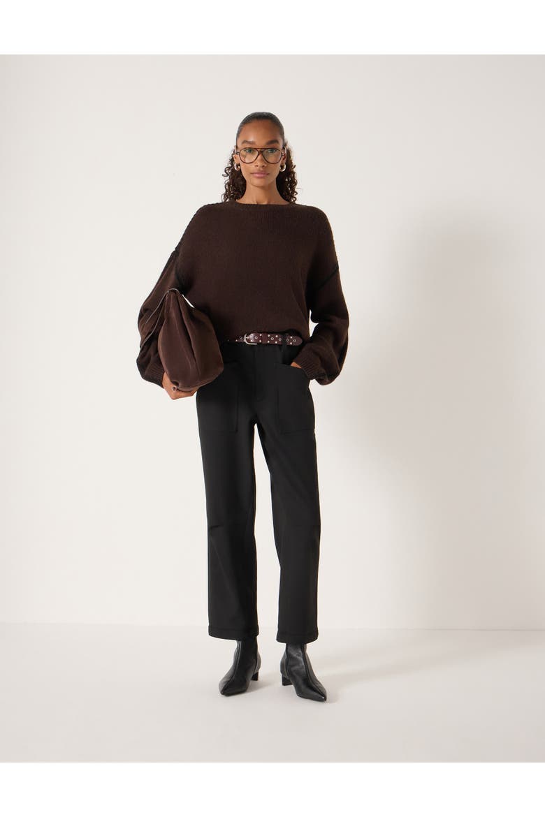 Whitney Whipstitch Knitted Sweater, Alternate, color, Dark Brown
