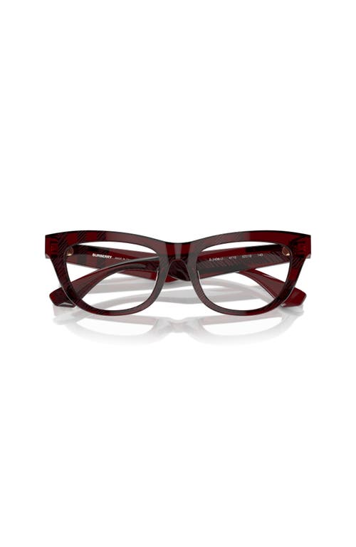 Burberry 52mm Rectangle Optical Glasses In Red