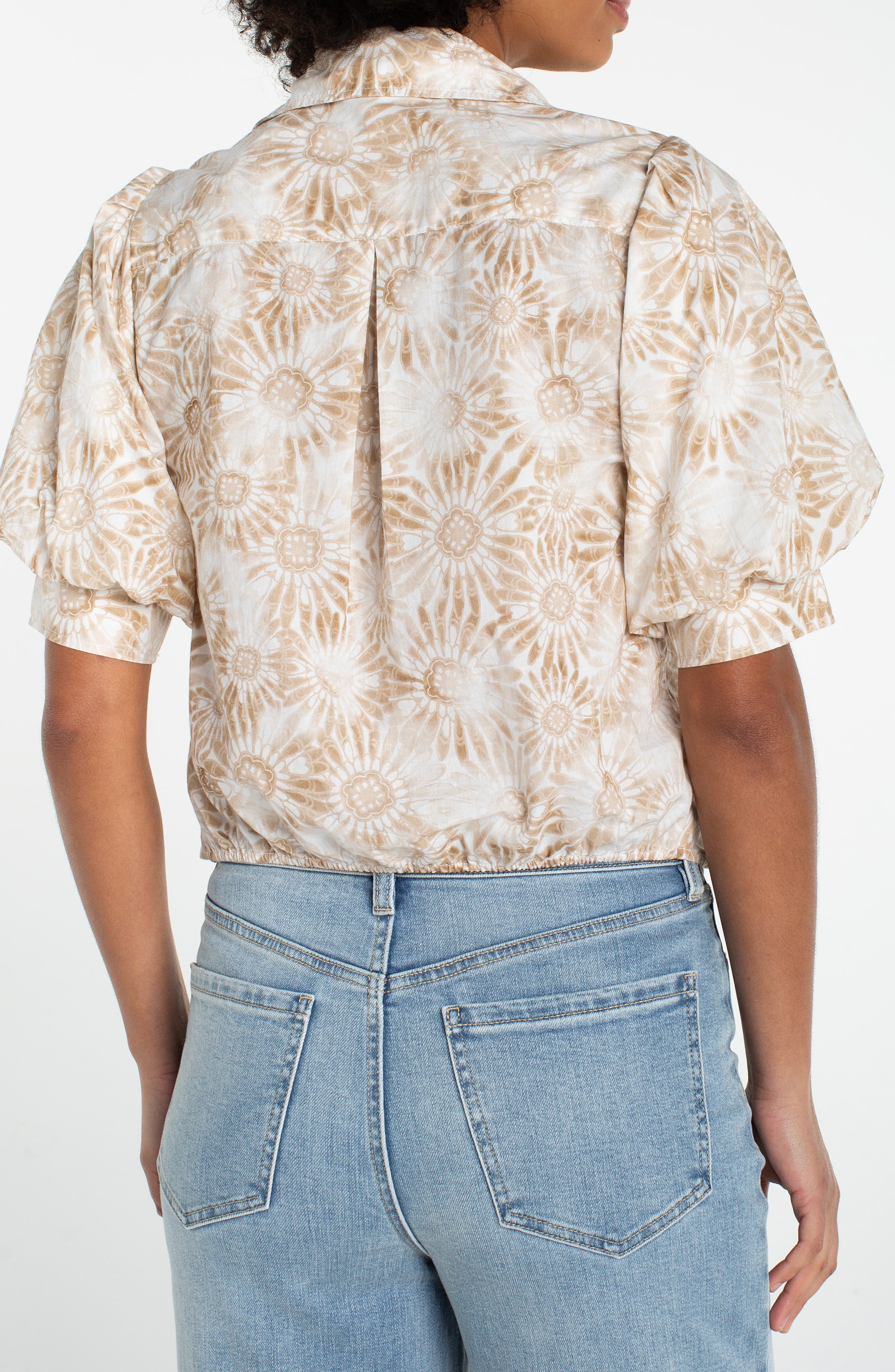 Floral Print Puff Sleeve Shirt - image 2