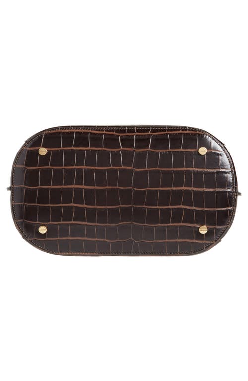 Totême Toteme Belted Croc Embossed Leather Bucket Bag In Brown