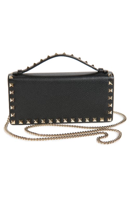 VALENTINO GARAVANI VALENTINO GARAVANI ROCKSTUD LEATHER WALLET ON A CHAIN