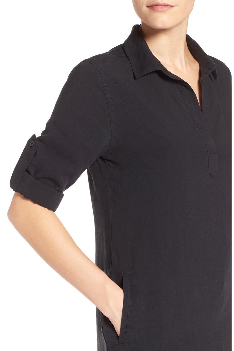 Chambray Tunic, Alternate, color, BLACK