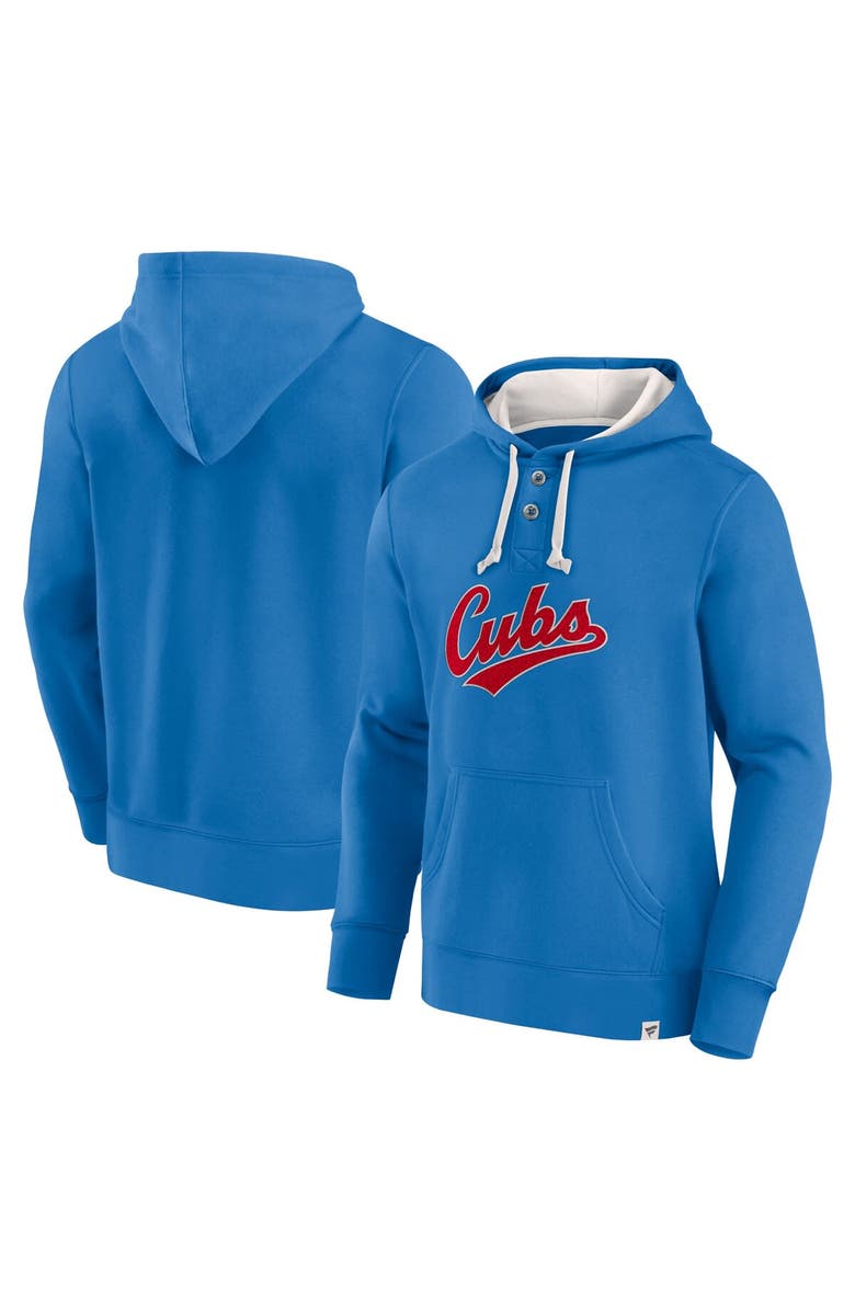 FANATICS Men's Fanatics Royal Chicago Cubs Plan for Adversity Henley Fleece Pullover Hoodie, Alternate, color, Royal